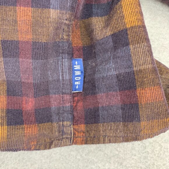 Rowm Button Shirt Mens 2XB Big & Tall Plaid Velvet Long Sleeve Plaid - Picture 12 of 16